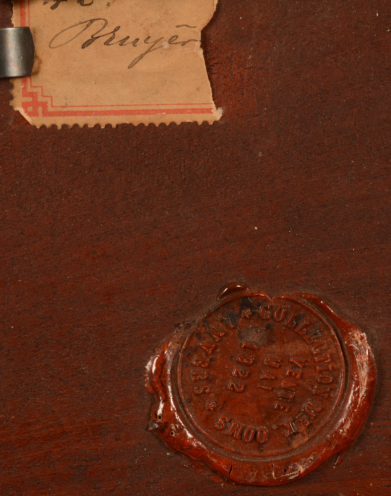Charles Boom — title of the work on a label in ink and wax sale stamp of the Ooms auction in 1922