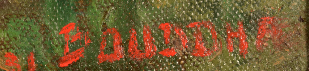 Bouddha — Signature of the artist, we're guessing its a pseudonym :), and date bottom right