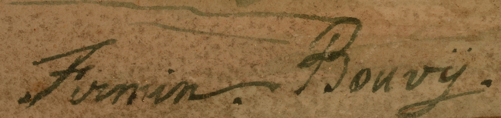 Firmin Bouvy — Signature of the artist, bottom right<br>