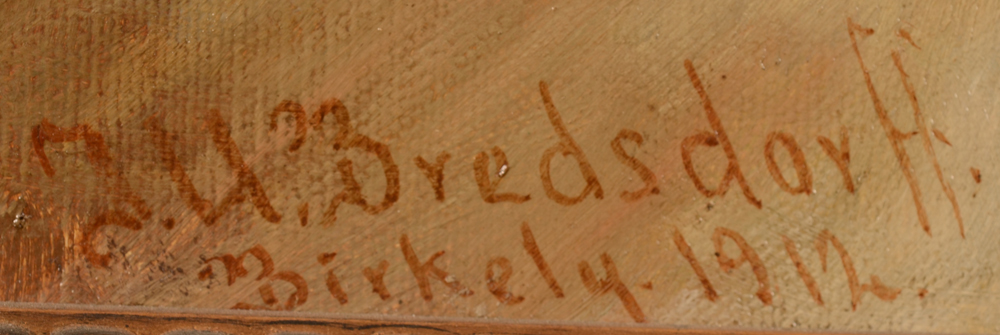 Johann Ulrik Bredsdorff — Signature of the artist and date and localisation, bottom left