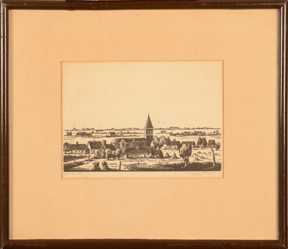Maurice Brocas — the woodcut in its frame
