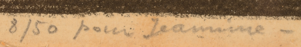 Maurice Brocas — Justification and dedication in pencil bottom left