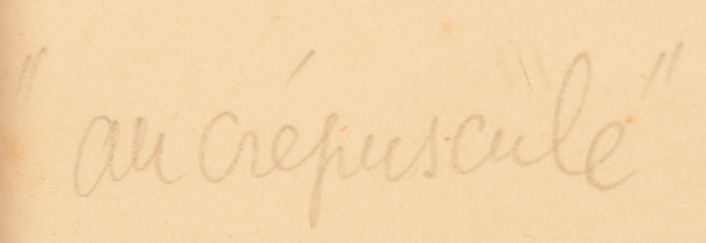 Pierre Caille — Title of the work in pencil, bottom left