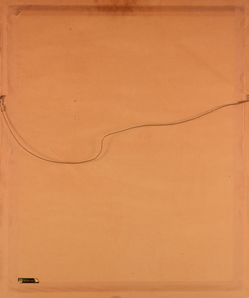 Charles-René Callewaert — Back of the drawing, with a label of the framer Vyncke-Van Eyck