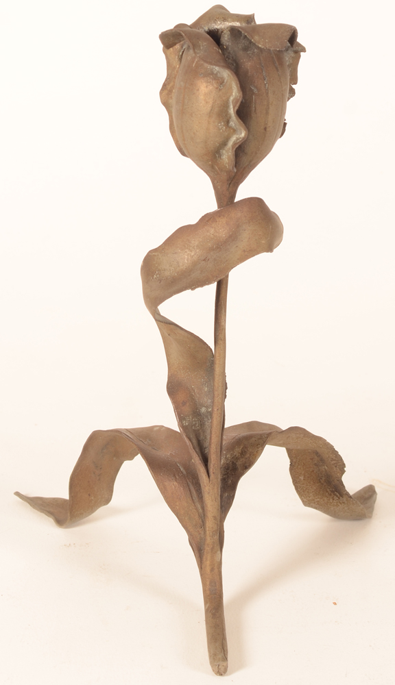 Carion art nouveau candlestick — Back of the candlestick, which has a broad stance for stability