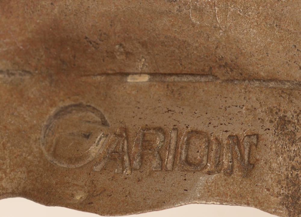 Carion art nouveau candlestick — Signature mark on one of the leaves