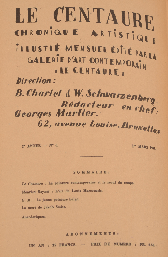 Le Centaure — March 1928 table