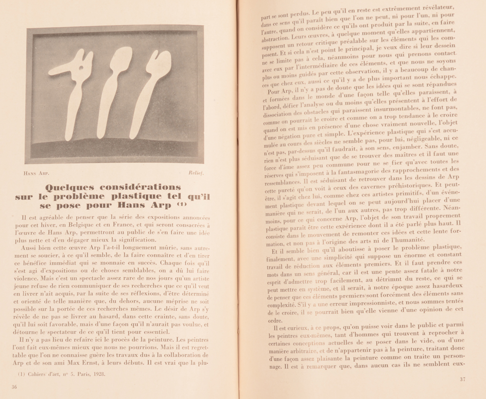 Le Centaure — November article on Hans Arp