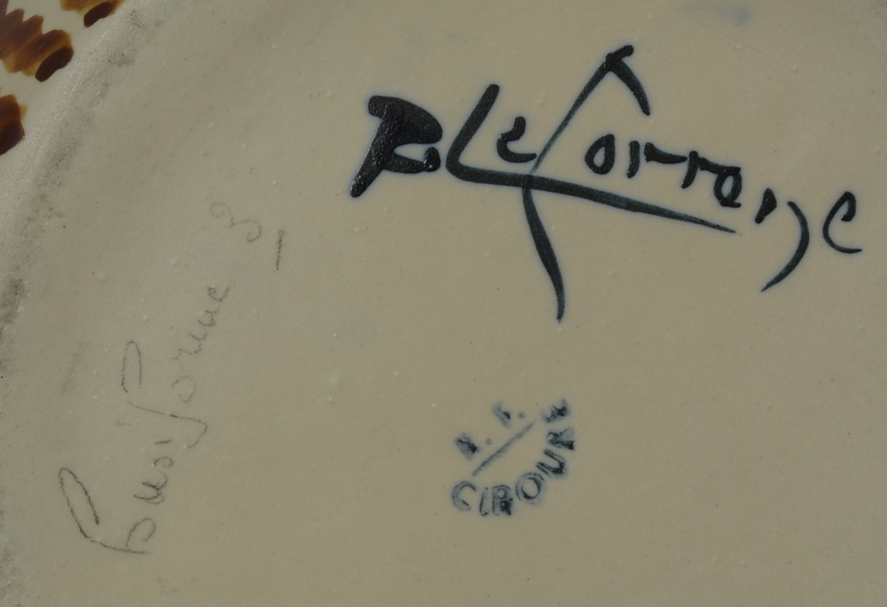 Ciboure marks — Signature of Richard Le Coronne, title of the vase and Ciboure mark on the bottom