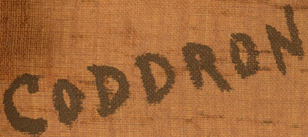 Oscar Coddron — Detail of the full signature at the back