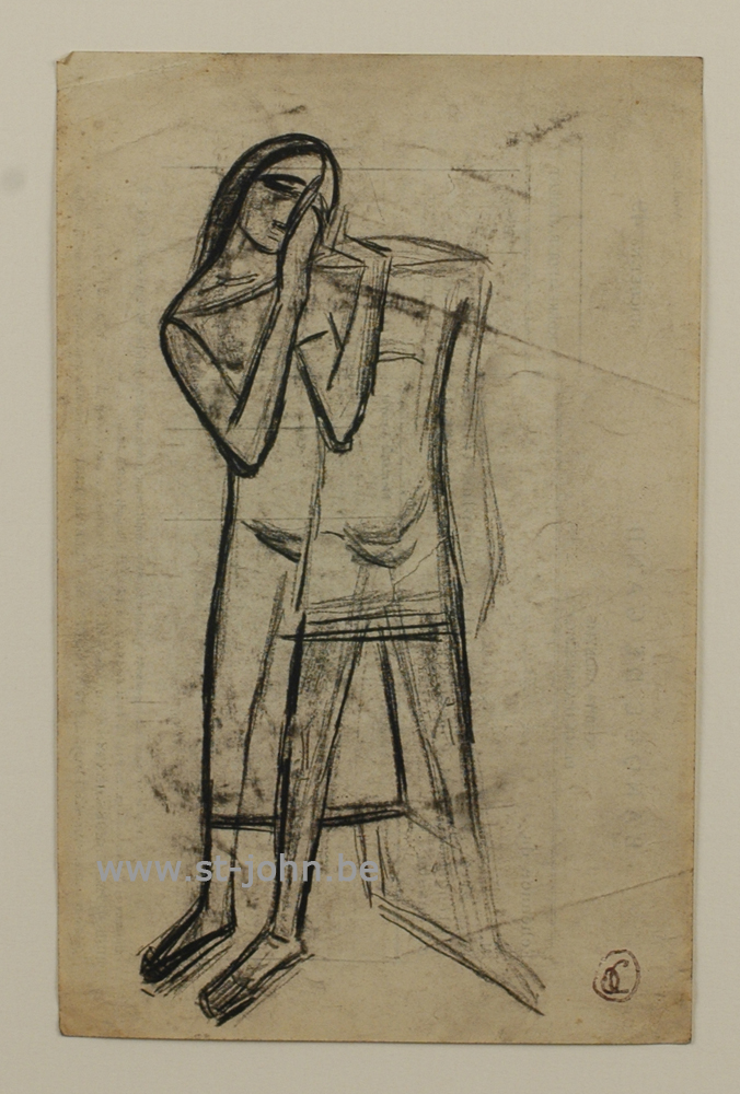 Oscar Colbrandt — <p>
	<strong>Oscar Colbrandt (1879-1959)</strong>, Two figures, charcoal on paper, 21,5 x 14 cm, signed with the monogram stamp.</p>
