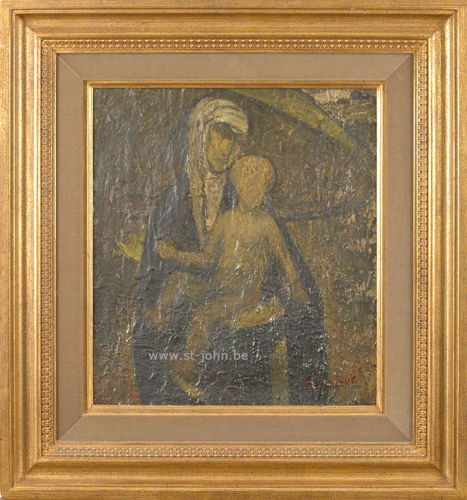 Oscar Colbrandt — <p>
	<strong>Oscar Colbrandt (1879-1959)</strong>, the Byzantine Madonna, oil on canvas, 33 x 30 cm, signed.</p>