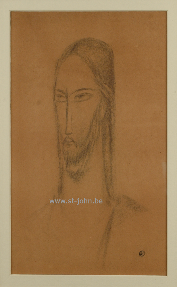 Oscar Colbrandt — <p>
	<strong>Oscar Colbrandt (1879-1959)</strong>, Head of Christ, charcoal on paper, 49,5 x 29,5 cm, signed with the monogram.</p>