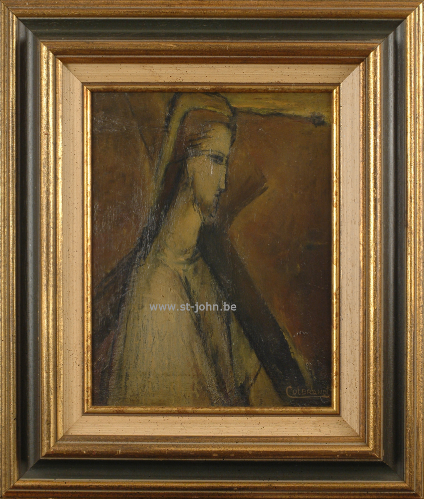 Oscar Colbrandt — <p>
	<strong>Oscar Colbrandt (1879-1959)</strong>, Christ carrying the cross, oil on panel, 32,5 x 25,5 cm, signed.</p>