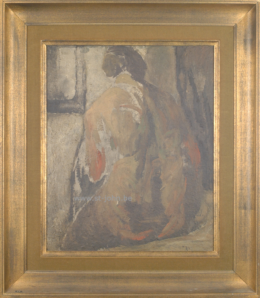 Oscar Colbrandt — <p>
	<strong>Oscar Colbrandt (1879-1959)</strong>, a rare and early painting, Nude seen from the back, oil on panel, 56 x 54,5 cm.</p>