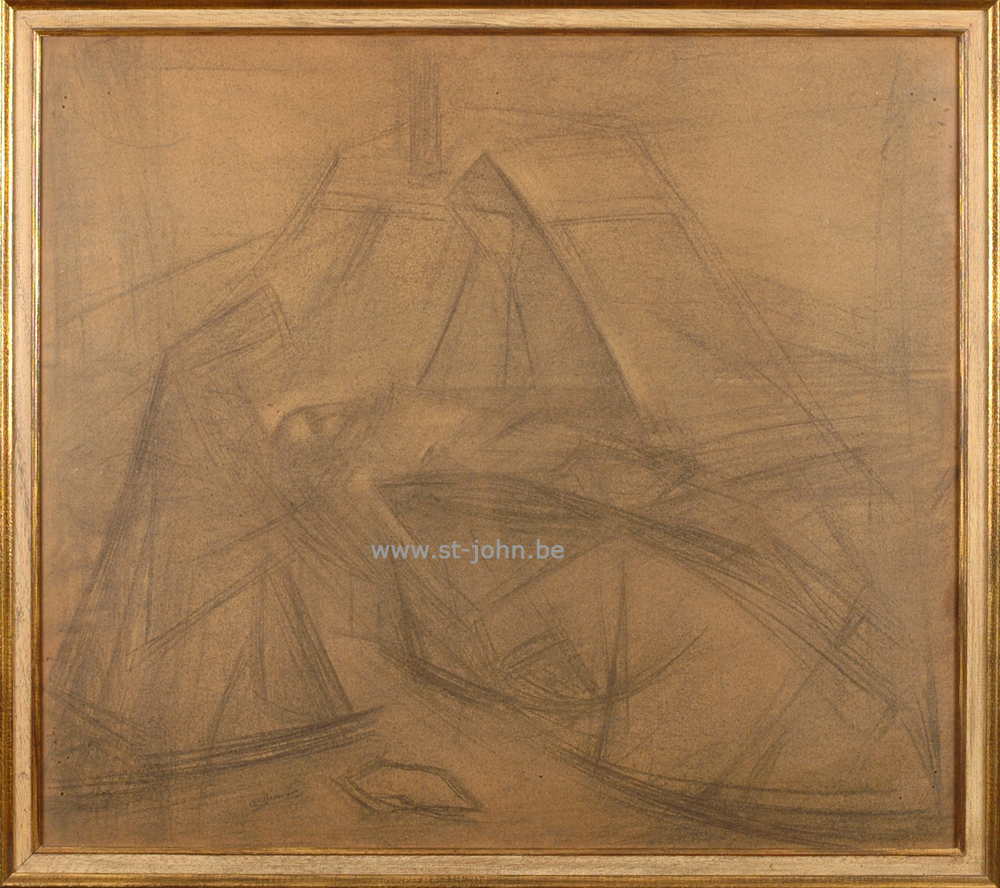 Oscar Colbrandt — <p>
	<strong>Oscar Colbrandt (1879-1959)</strong>: Pieta, a very important monumental drawing, charcoal on paper, 78 x 89,5 cm, signed bottom left.</p>