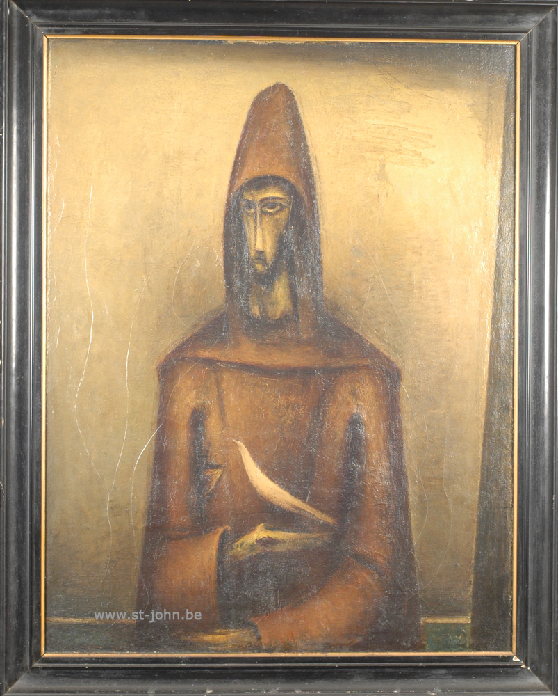 Oscar Colbrandt — <p>
	<strong>Oscar Colbrandt (1879-1959)</strong>, Portrait of St-Francis of Assisi, oil on canvas, 109 x 84 cm, signed.</p>