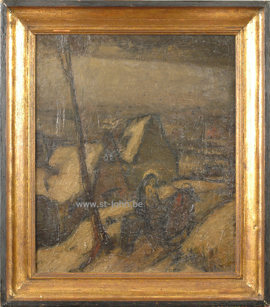Oscar Colbrandt — <p>
	<strong>Oscar Colbrandt (1879-1959)</strong>, the flight to Egypt, oil on panel, 38 x 32 cm, signed.</p>