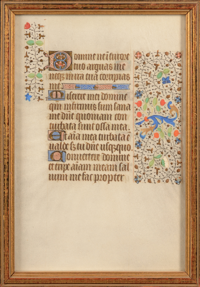 15 century leaf of a book of hours — Page d'un livre d'heures, probablement Paris, 15me siècle