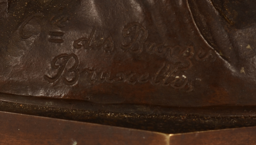 Polydore Comeyn the Milk Maid bronze — Foundry mark: Compagnie des bronzes Bruxelles