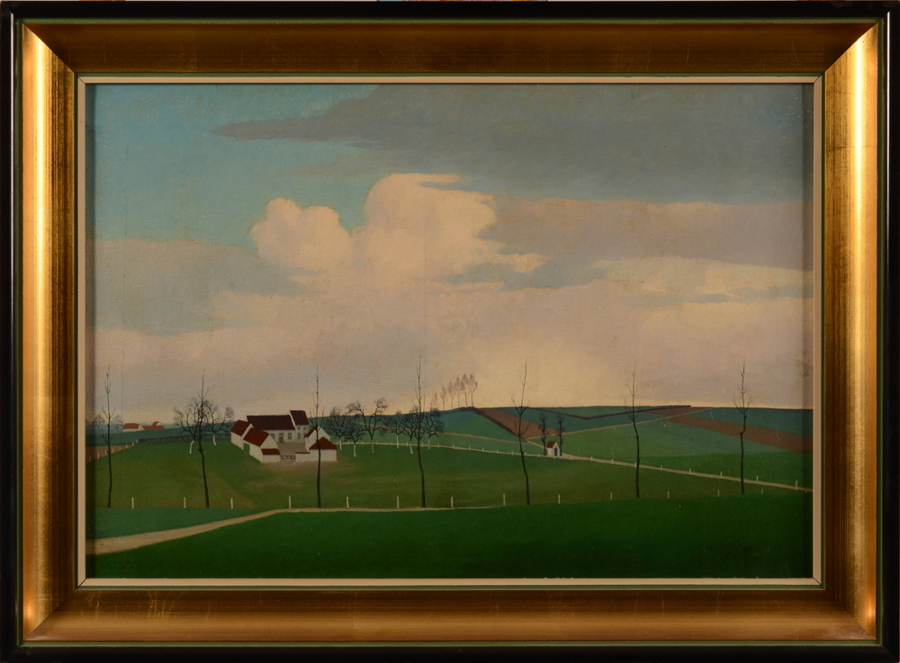 Frans Coppens — Een vroeg landschap uit 1923, verwant aan het werk van Van de Woestijne en De Saedeleer.
