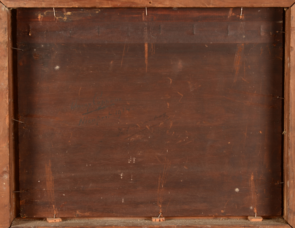 Omer Coppens — Back of the panel, showing the enlargement at the top