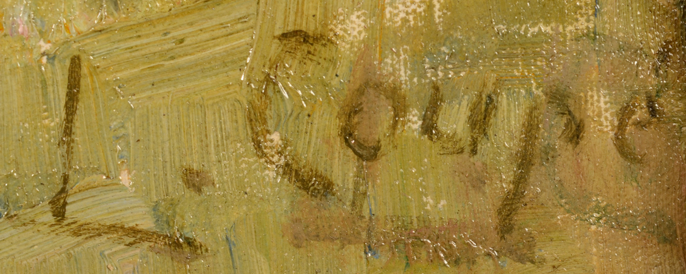 Louise Coupé — Signature of the artist, bottom right