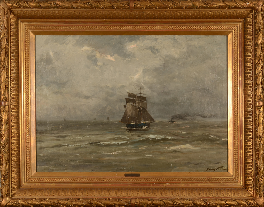 Franz Courtens — The painting with its frame<br>