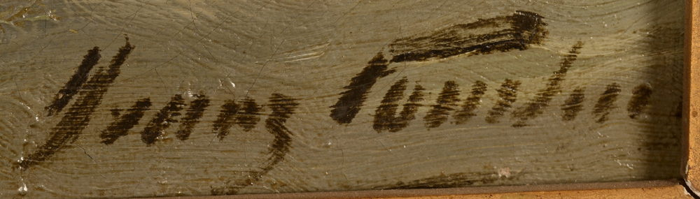 Franz Courtens — Signature of the artist bottom right, partially obscured by the frame