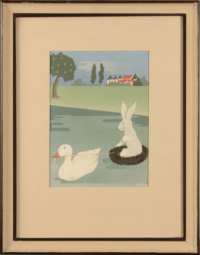 Emiel Octaaf Crispijn — the gouache in its original frame