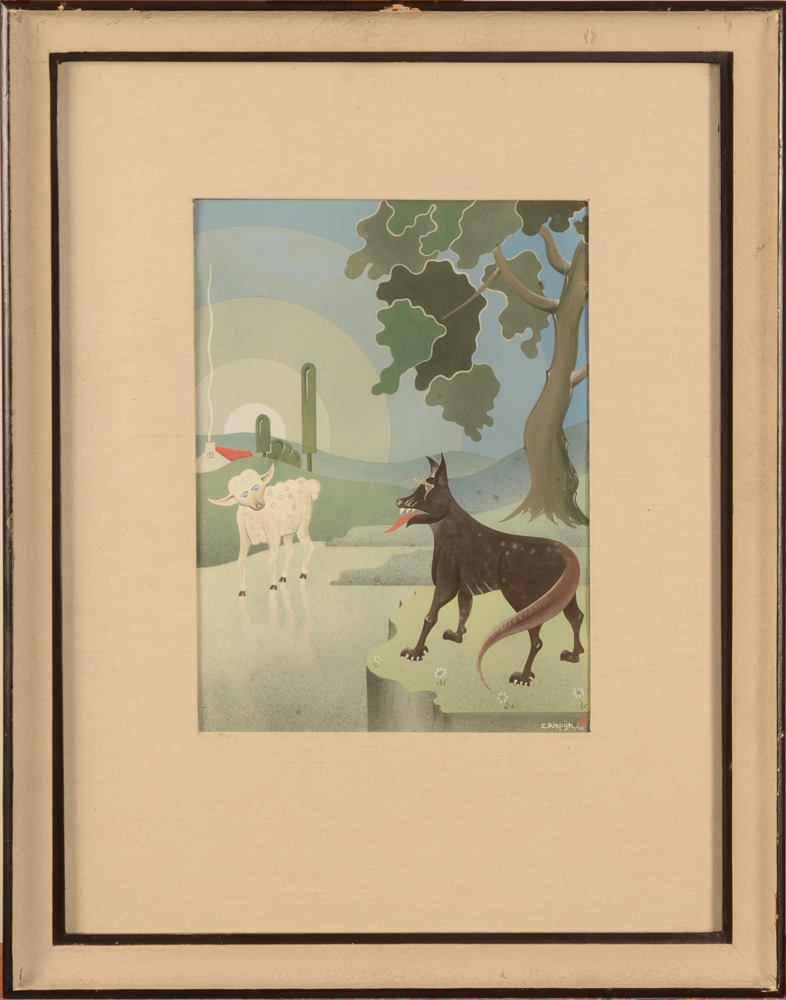 Emiel Octaaf Crispijn — the gouache in its original frame