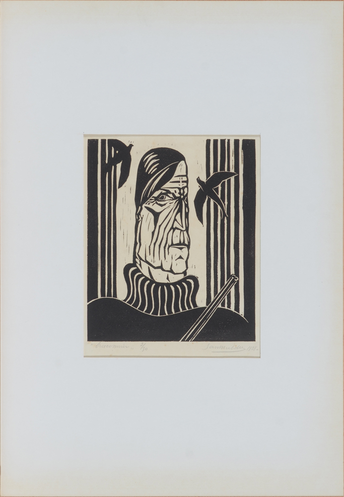 Jan Mulder — the linocut with its passe-partout