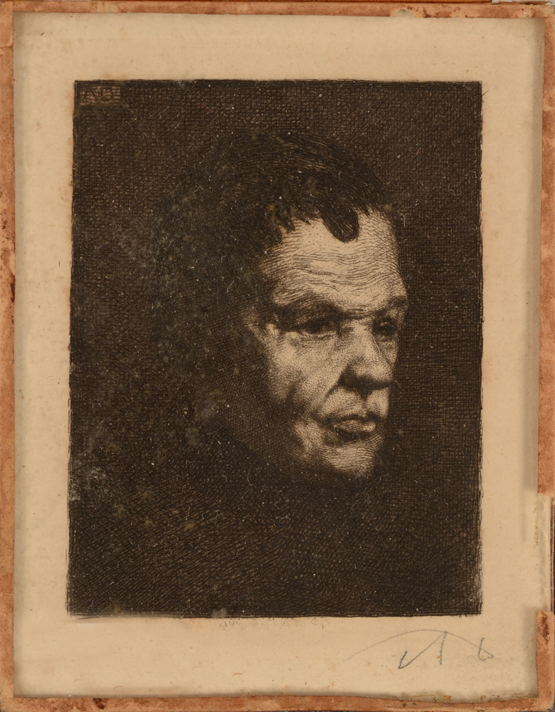 Auguste Danse — Petite et amusante eau-forte, monogramme en crayon. 