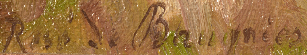 René De Baugnies Winter River — Signature