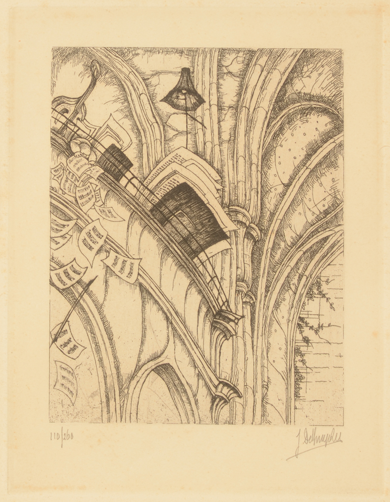 Jules De Bruycker — Le Jubé, 1938, eau-forte signée et justifiée par l'artiste