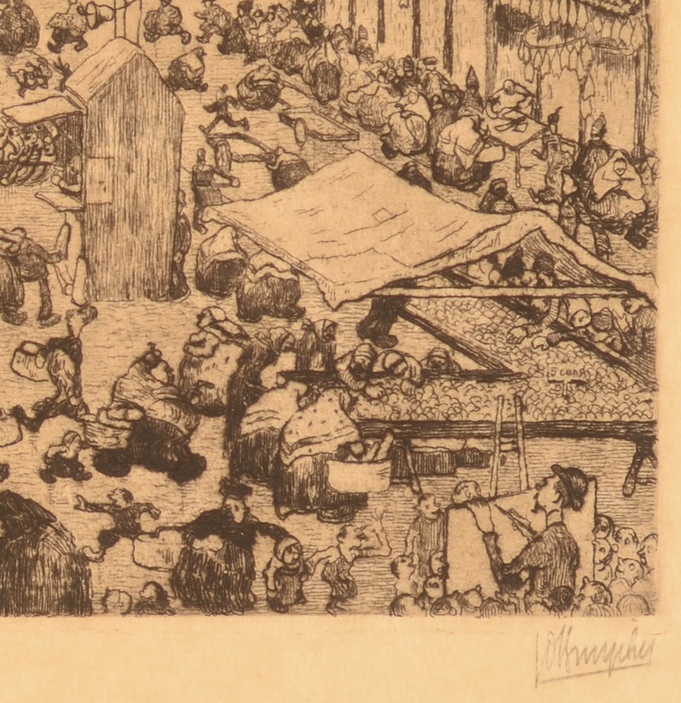 Jules De Bruycker Veerleplein — Signature in pencil bottom right<br>
