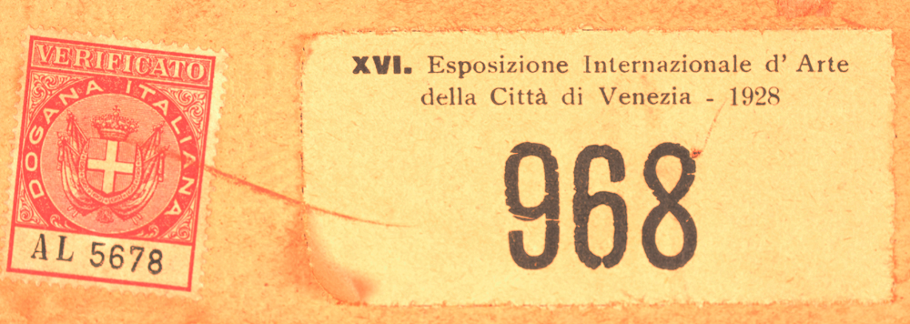 Jules De Bruycker — Original label of the Biennale di Venezia at the back