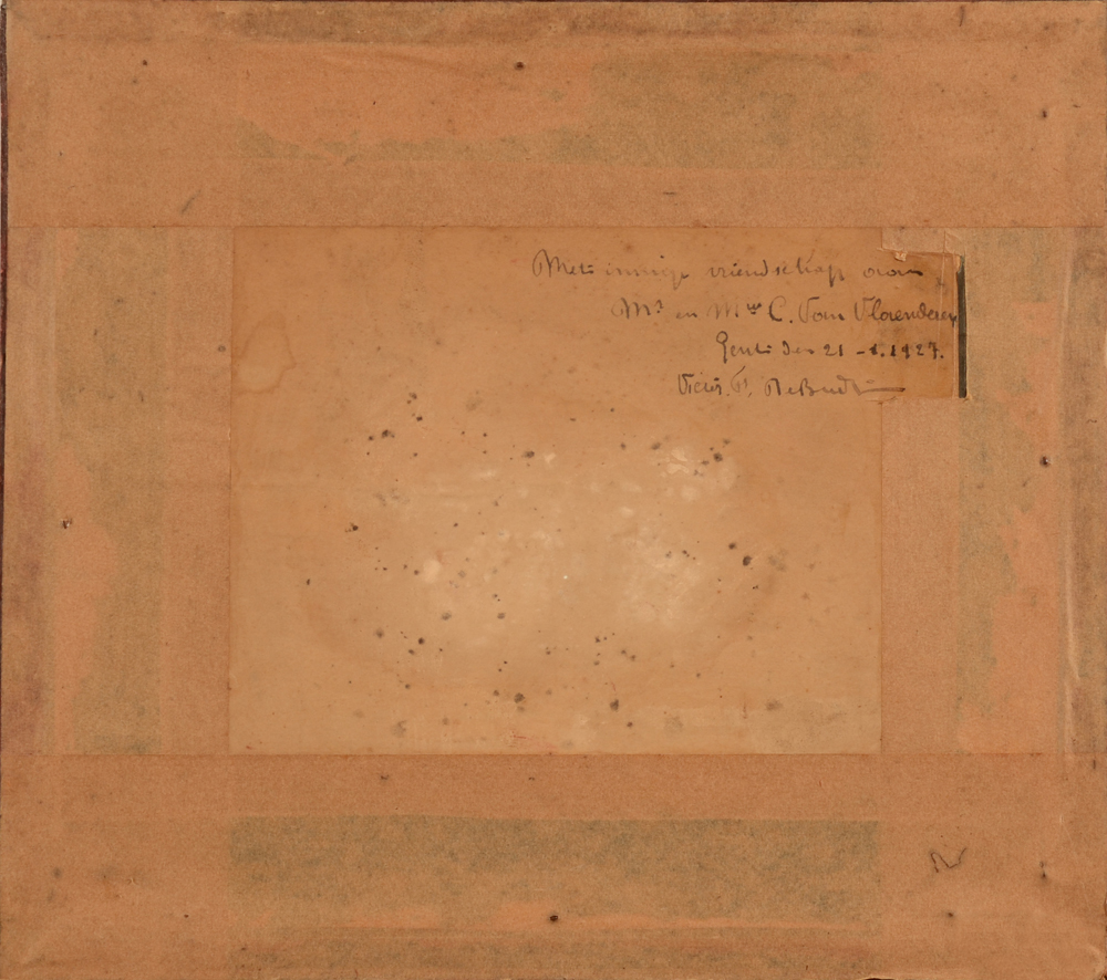 Victor De Budt — Back of the work with dedication by the artist, dated 1927