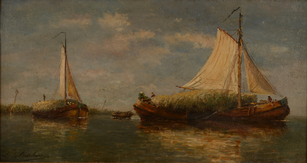 De Burbure Louis Flatbottom Boats transporting Harvest — Platbodems in actie in België of Nederland