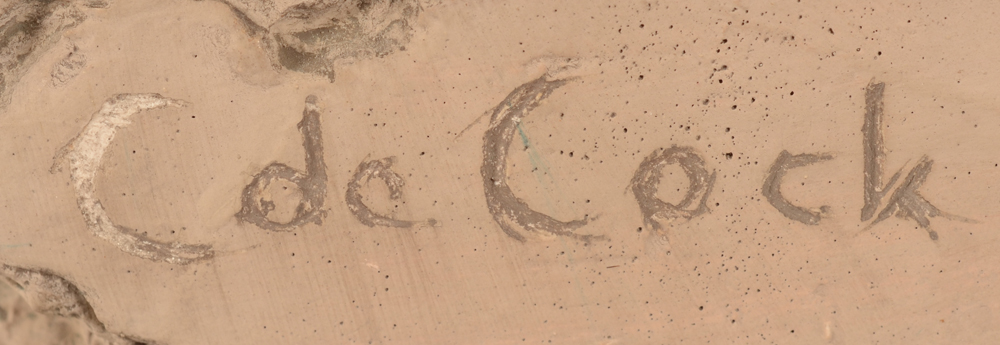 Carl De Cock — Signature of the artist at the side of he base
