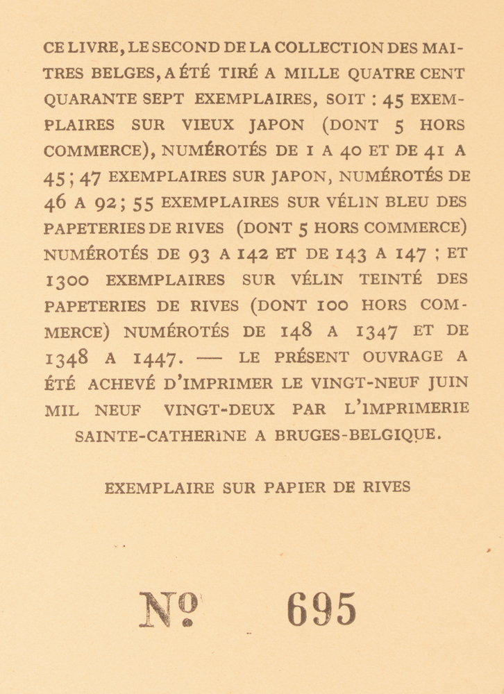 Charles De Coster Ulenspiegel illustrated by Jules De Bruycker — Justification of the book