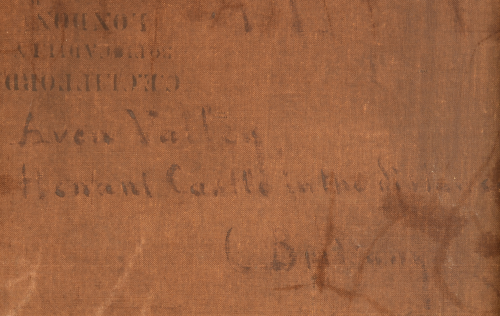 Hubert de Lyoncourt — Title of the work at the back of the canvas
