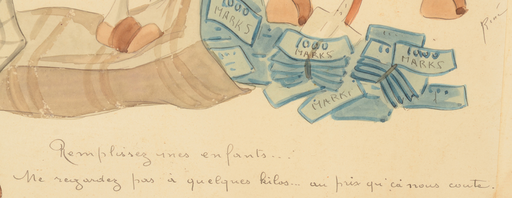 Rene De Pauw — Text at the bottom and signature middle right