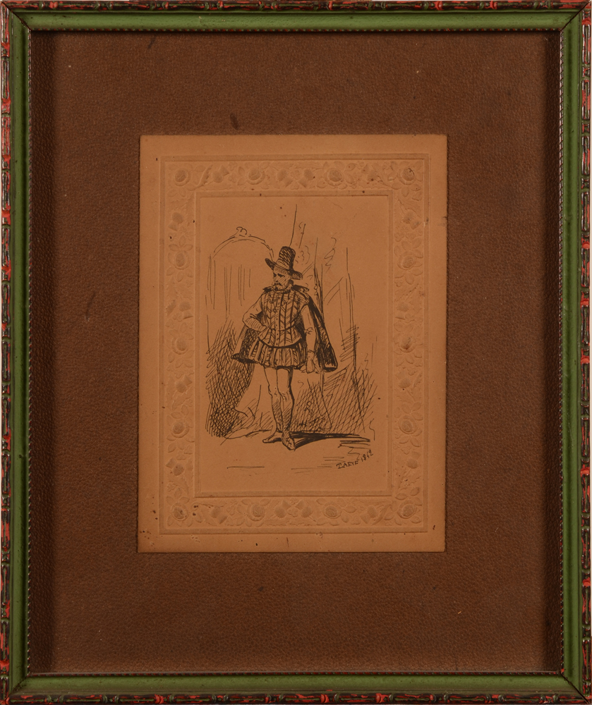 Jean Louis De Taeye portrait of a man — portrait d'homme, encre