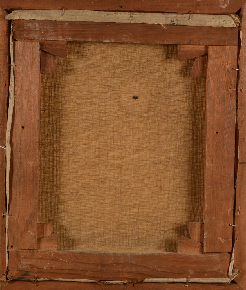 Jo. N. De Vuyst — Back of the painting, the small restoration visible