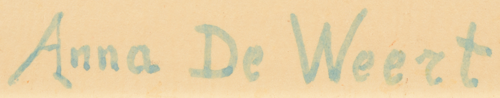 Anna de Weert  — Signature of the artist, bottom right