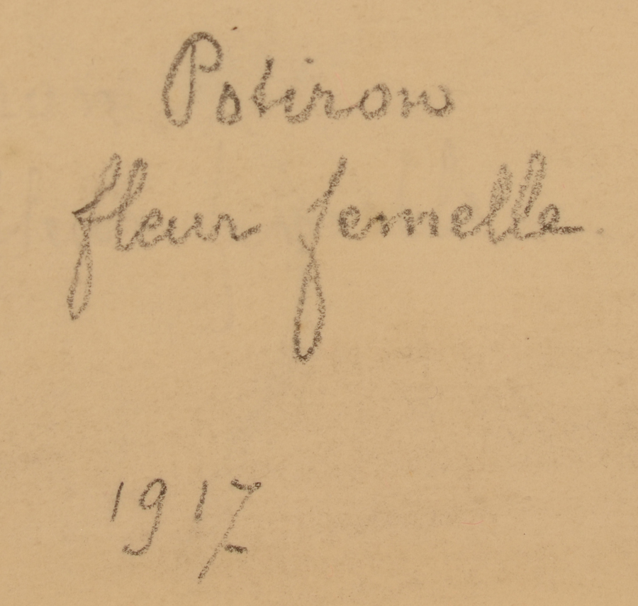 Anna de Weert — Detail of the title and date by the artist, bottom left