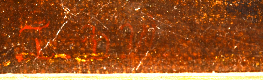 Lieven De Winne — Monogram signature of the artist, bottom left (enhanced photograph)