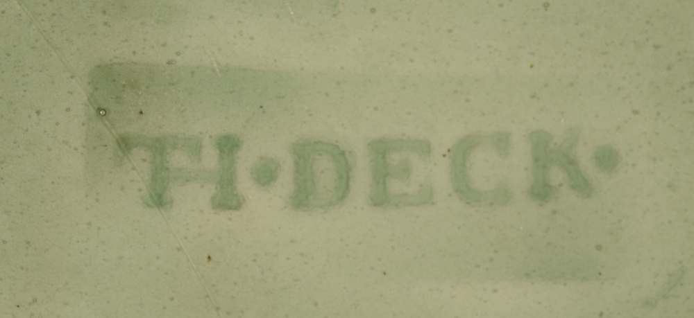 Theodore Deck — Signature mark at the back