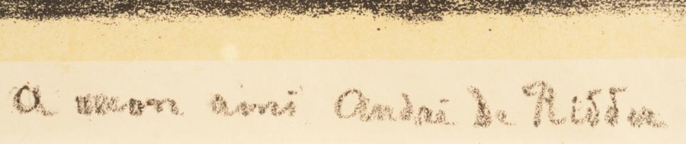 William Degouve de Nuncques — Dedication in pencil bottom center